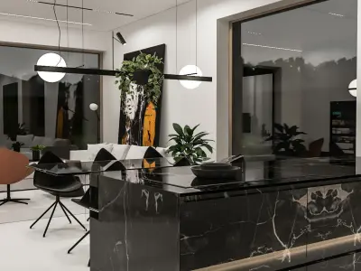 Modern Contemporary Light Interior Design 3D model