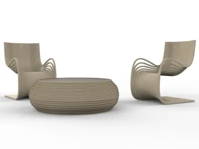 Pipo chair and Cheese table 3D model