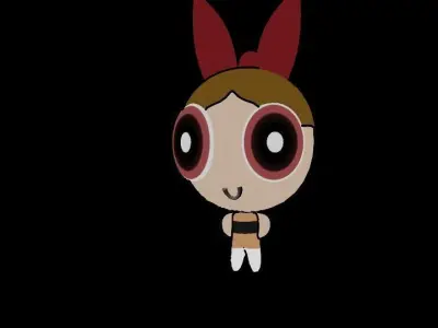 cartoon girl 3D model