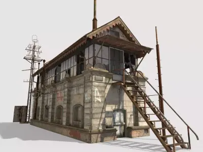 Abandoned Railroad  Signal Cabin 3D model