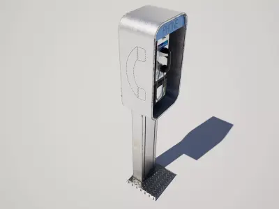 Public Payphone Telephone Booth 3D model