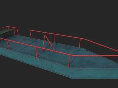 Old Playground Props Set Low-poly 3D model