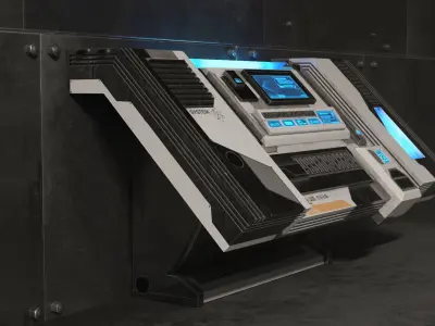 Sci Fi Control Panel Table R Low-poly 3D model