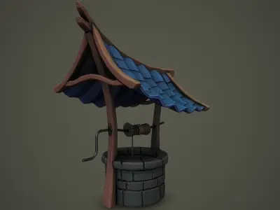 Stylized Well PBR Low-poly 3D model Low-poly 3D model