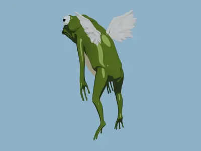 Winged Toad Summon Low-poly 3D model