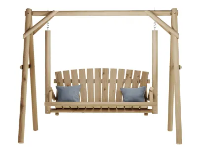Garden swing 3D model 6