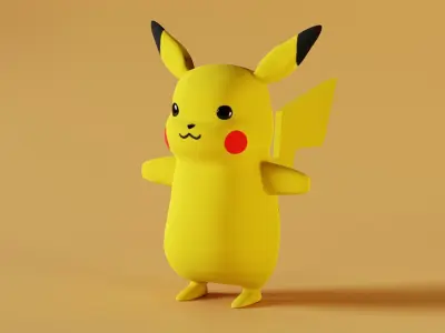 Pikachu toy Low-poly 3D model
