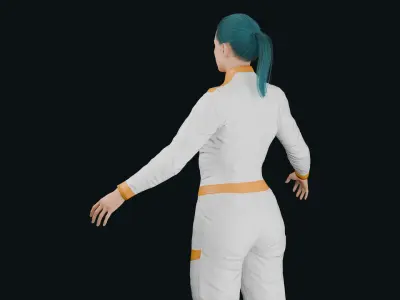 Realistic Sci-Fi Fully Rigged Girl Low-poly 3D model