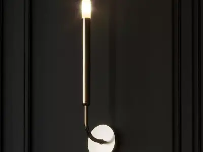 Minimalist Gold LED Wall Lamp 3D model