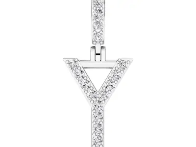 Alphabet Y-letter single row pendant 3D print model