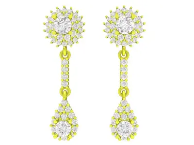 Halo Drop Earrings 3D Jewelry Model 6077 3D print model