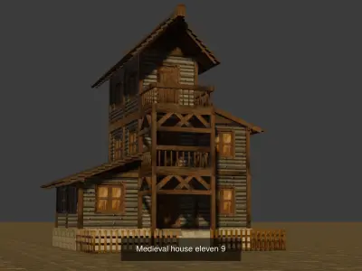 Mdeieval house 11 collection 3D Model Pack