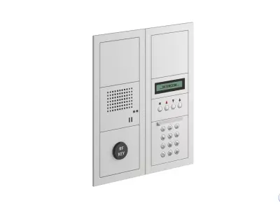 Apartment Intercom Panel Dual - Mid-Poly RF ID Entry System 3D model