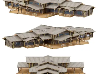 cottage Log house 3D model