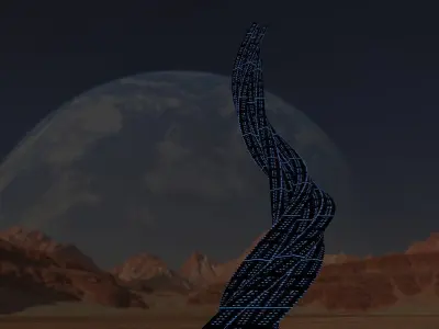 Sci fi Tower Neon Glow 3D model