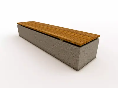 backless bench Free 3D model