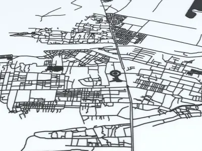 Port au Prince Road Network and Streets 3D model