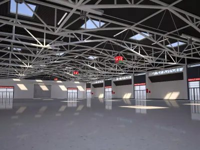Exhibition Hall interior and exterior 25 3D model