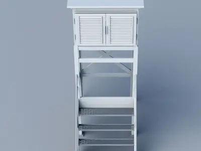 Weather meteo station building low poly Low-poly 3D model