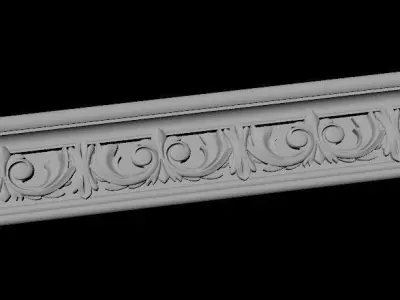 carved baguette 3D model 6
