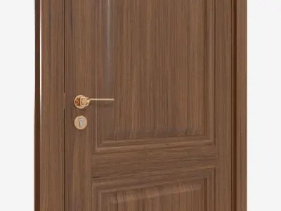 Classic Wooden Interior Door with Furniture 018 3D model