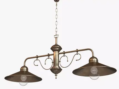 Chandelier light fixture with two lamps 3D model