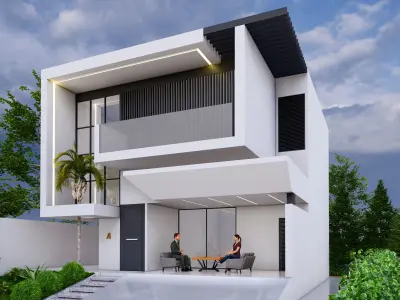 Modern Villa  Modeled with SketchUp and Rendered with Lumion  3D model