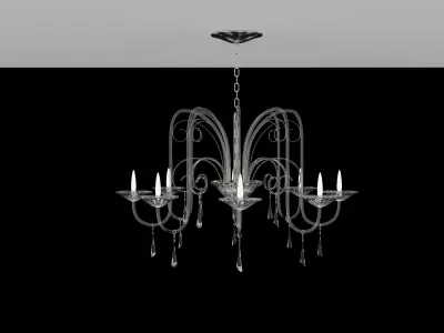 Classic Crystal Chandelier with Candle-Style Design 3D model