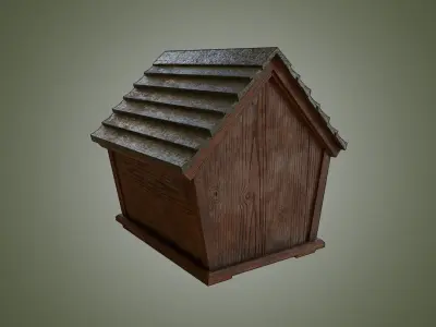 Outdoor Wooden Dog House 3D model