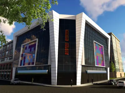 Mall center Low-poly 3D model