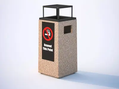 Brown trash bin 3D model