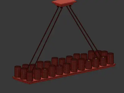 PILLAR CANDLE RECTANGULAR CHANDELIER  3D model