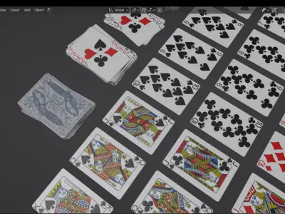 Hunter parrot 18s custom poker deck 3D model