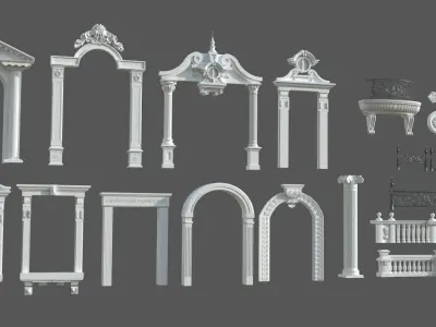 Door Window Decor set 3D model