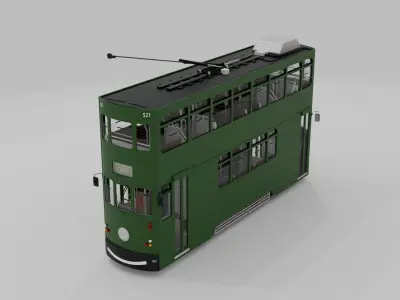 Hong Kong Tram Low-poly 3D model