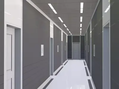 Modular Corporate Hallway M1 3D model