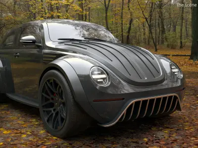  Retro Off Road Concept Coupe Vehicle Black 