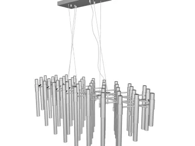 Chrome Galvan Light Unique - Statement Tiered Chandelier 3D model