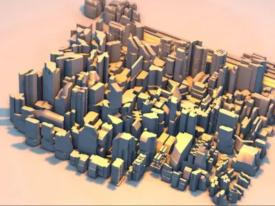 futuristic architecture set - 29 3D model