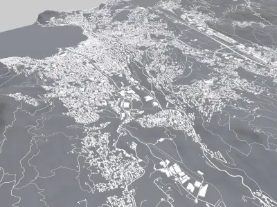 Cityscape Lugano Switzerland 3D model