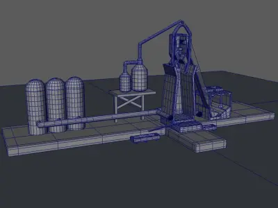 Blast Furnace Low-poly 3D model