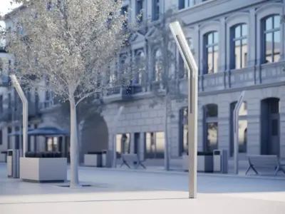 Modern street lamp 3D model