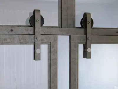 Glass partition doors 3D model