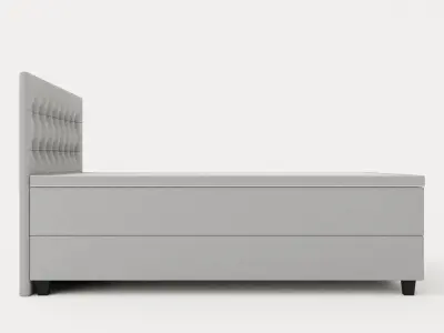 Royal Continental Bed With Storage 160x200 Light Gray Low-poly 3D model