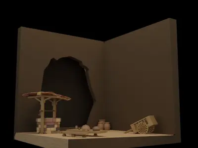 Desert Sahara  Low-poly 3D model