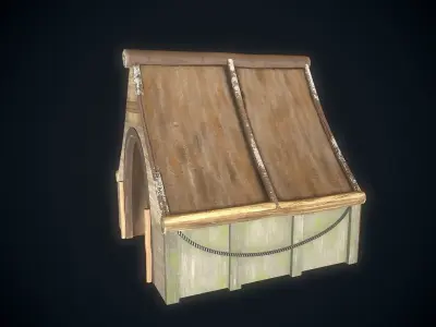 Cabin -Hut Low-poly 3D model