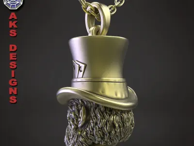 Animal Pendant jewelry Magician guerilla v153 3D print model