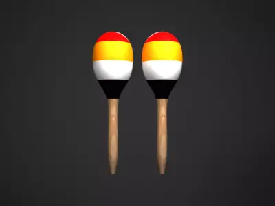 Maracas Percussion Instruments 3D model