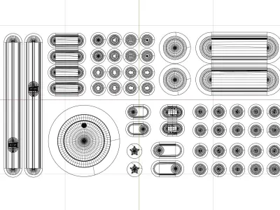 UI buttons pack 3D model