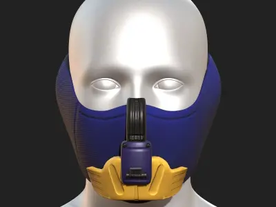 Gas mask respirator scifi futuristic 3d model  Low-poly 3D model